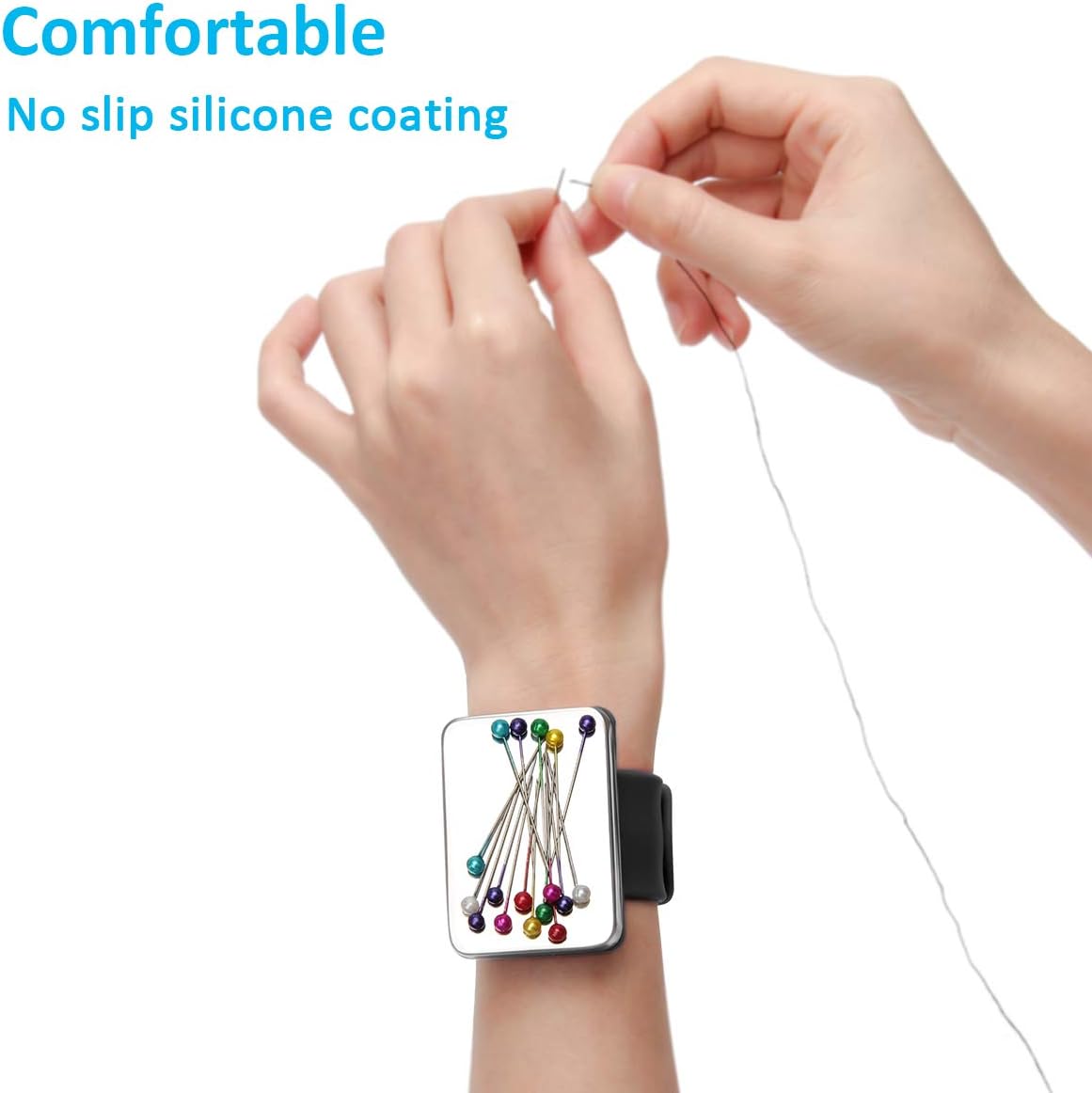 Pin holder wrist band-magnetic