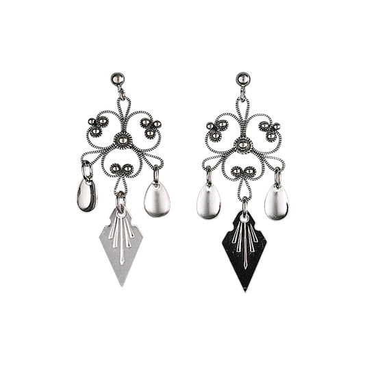 Earrings-704111-#21-oxidized silver