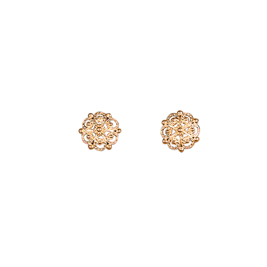 Earrings #02-rose silver
