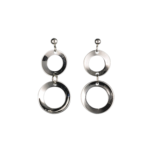 Earrings-713411-#18-Trønder-with 2 rings-silver