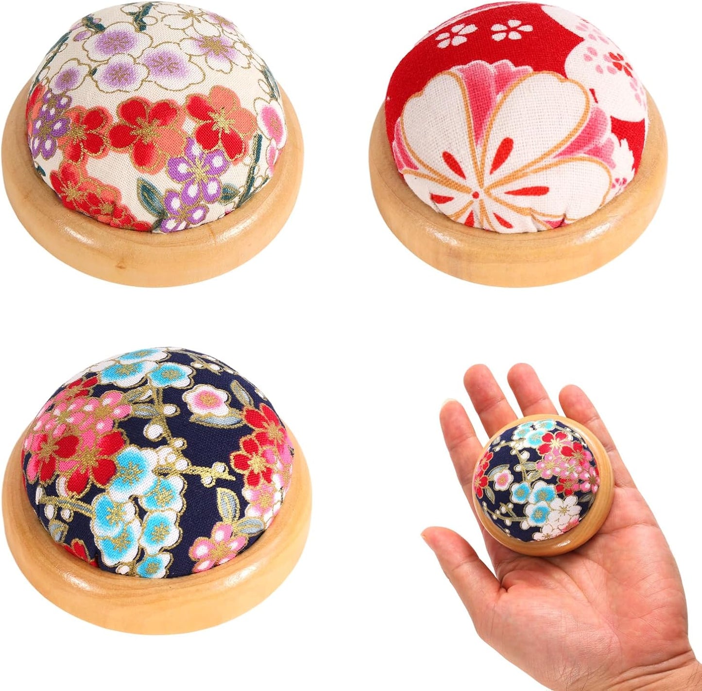 Pin cushion-wooden base