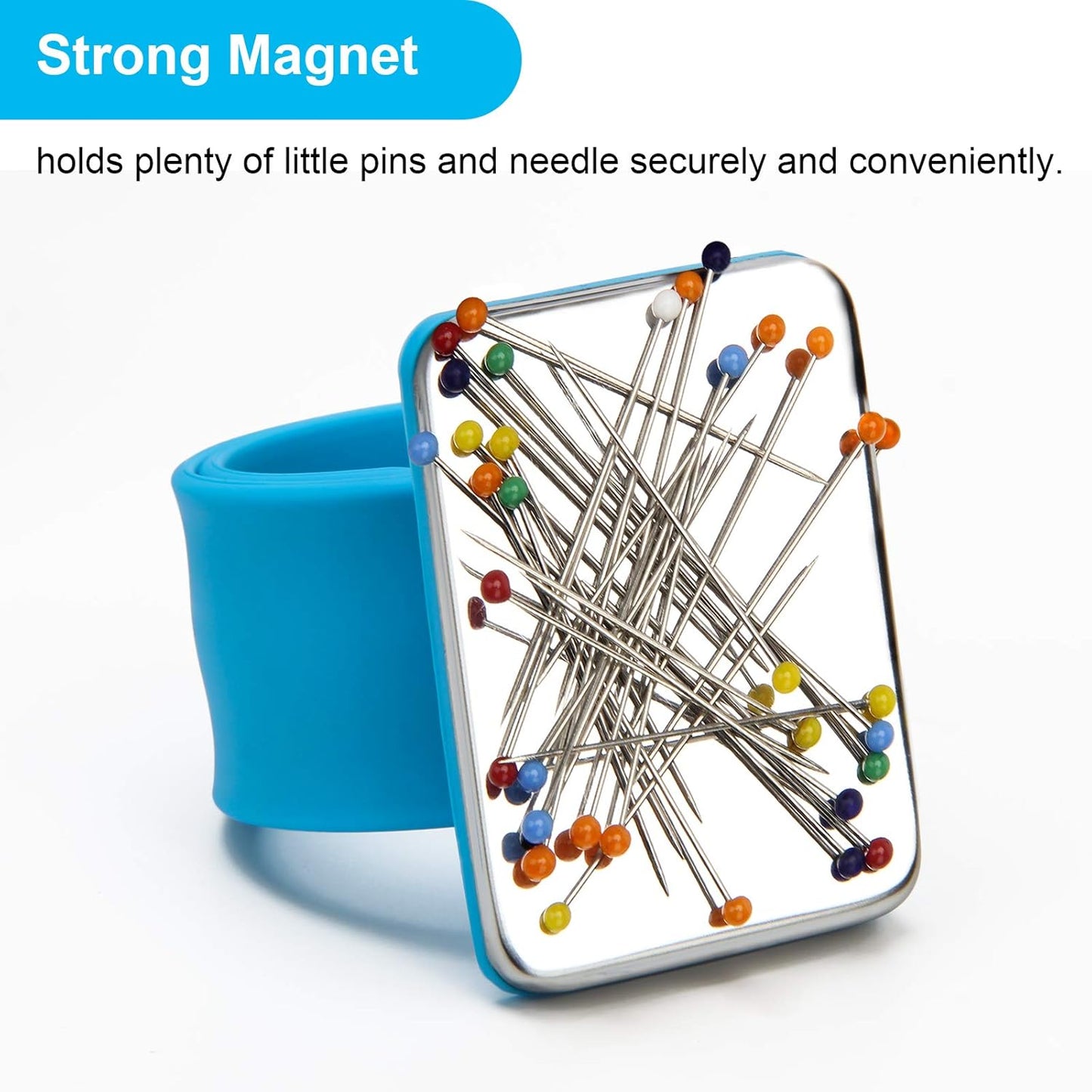 Pin holder wrist band-magnetic