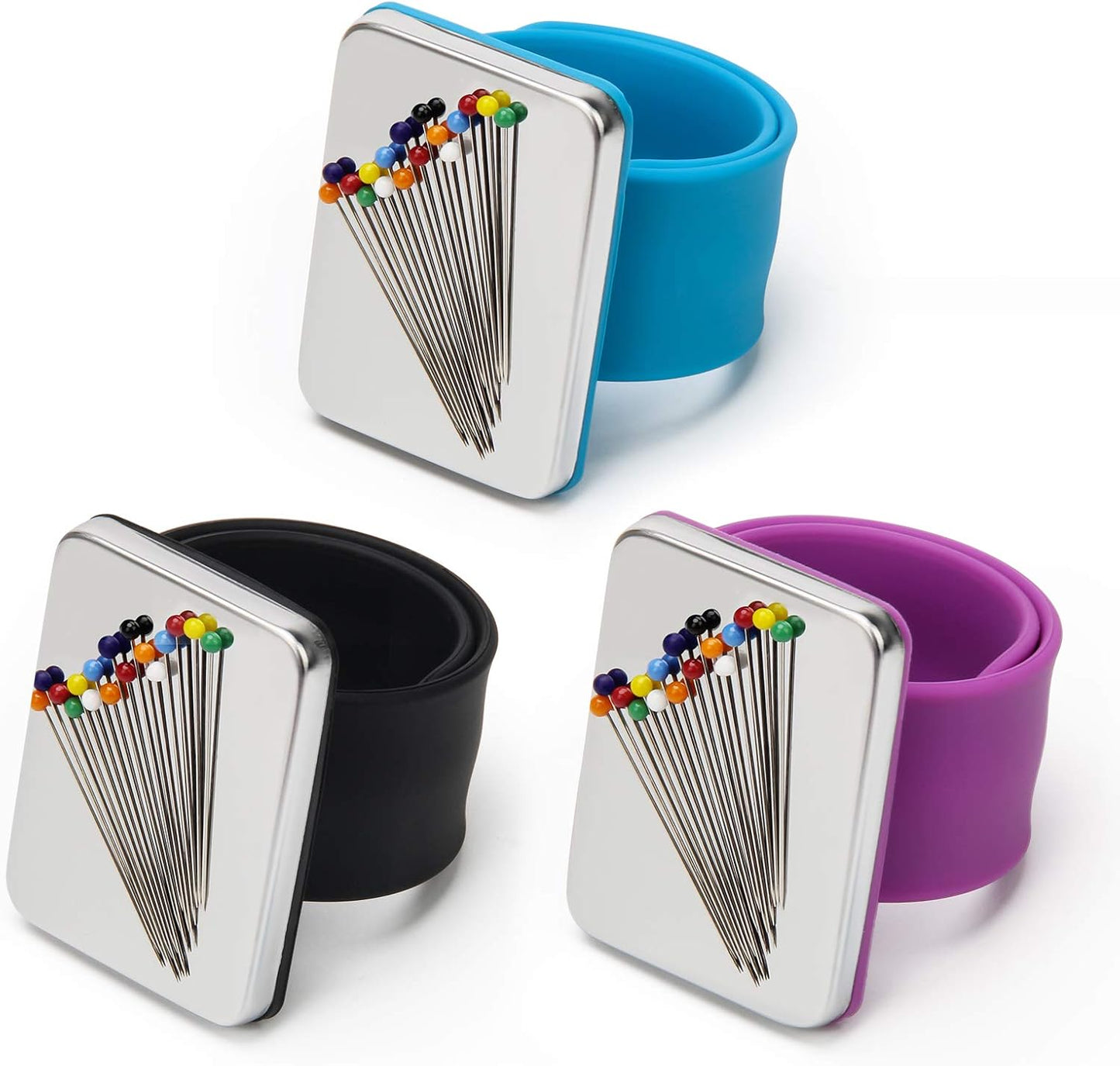 Pin holder wrist band-magnetic