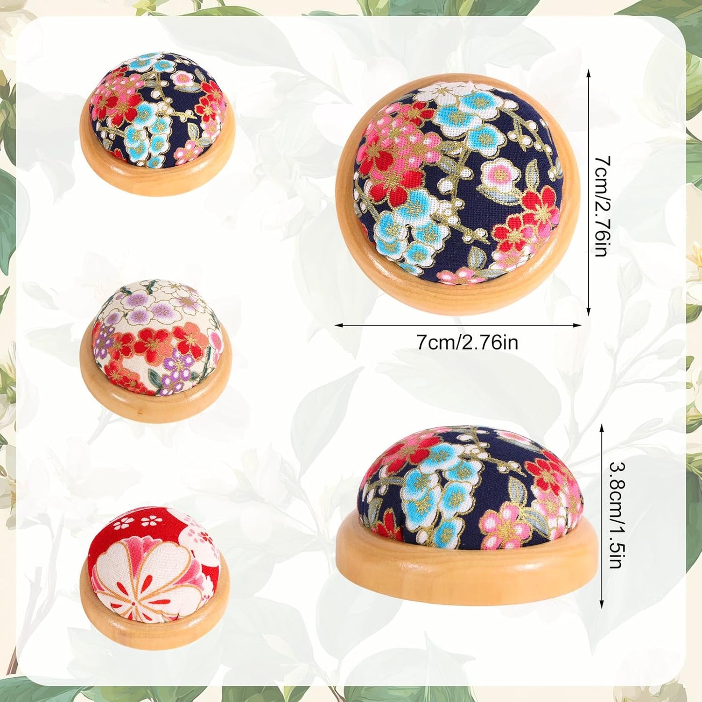 Pin cushion-wooden base