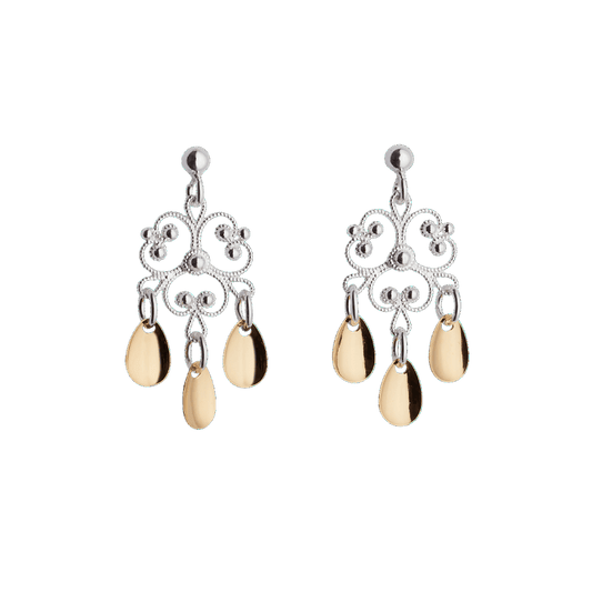 Earrings-721511-Norwegian Heritage-silver/gilded silver