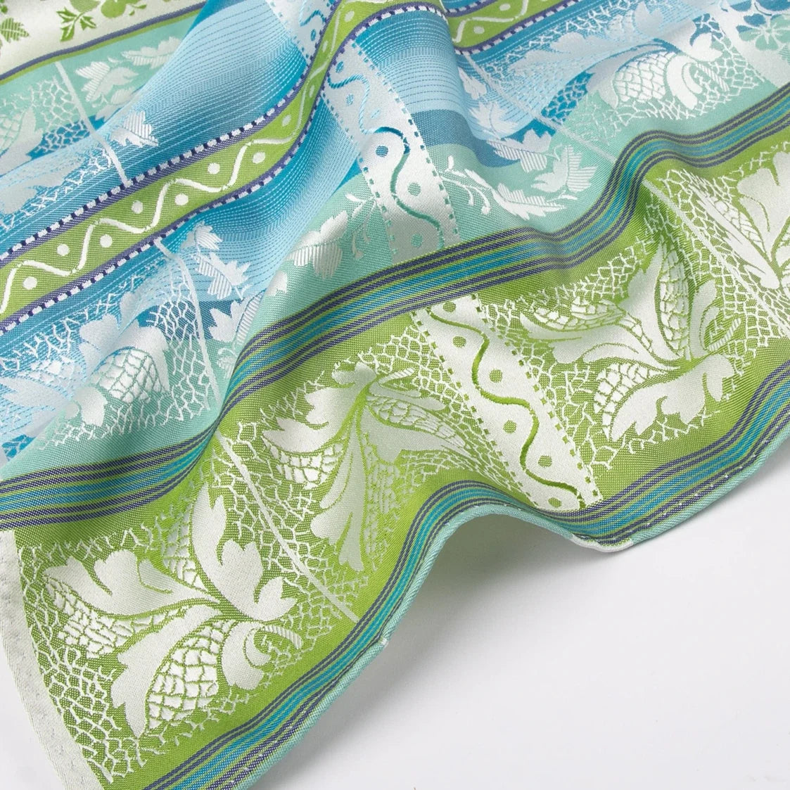 Silk scarf-Lise * 005* 75cm x 75cm-blue, green