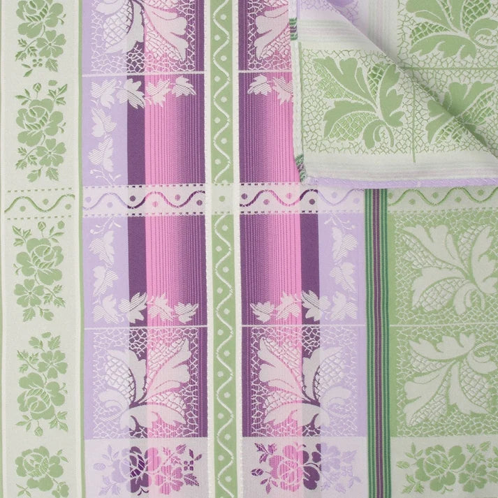 Silk scarf-Lise *017* 75cm x 75cm-green, pink