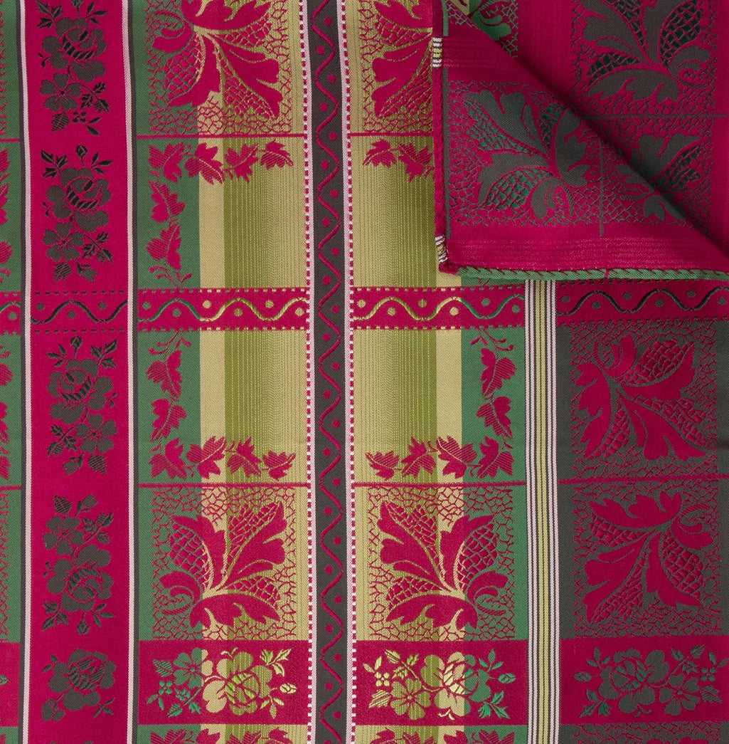 Silk scarf-Lise *200* 75cm x 75cm-fuchsia/green/yellow
