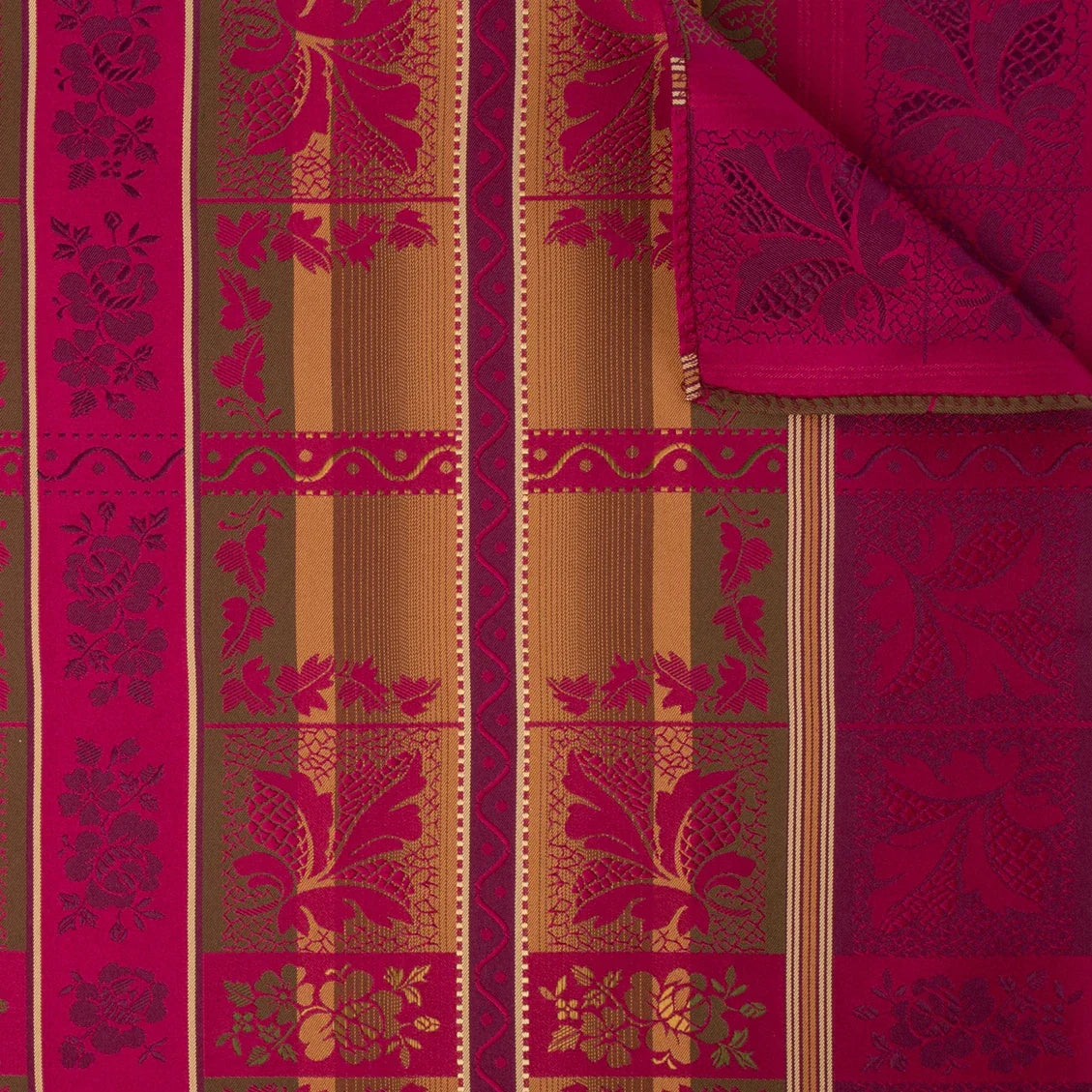Silk scarf-Lise *202* 75cm x 75cm-bright pink, tan