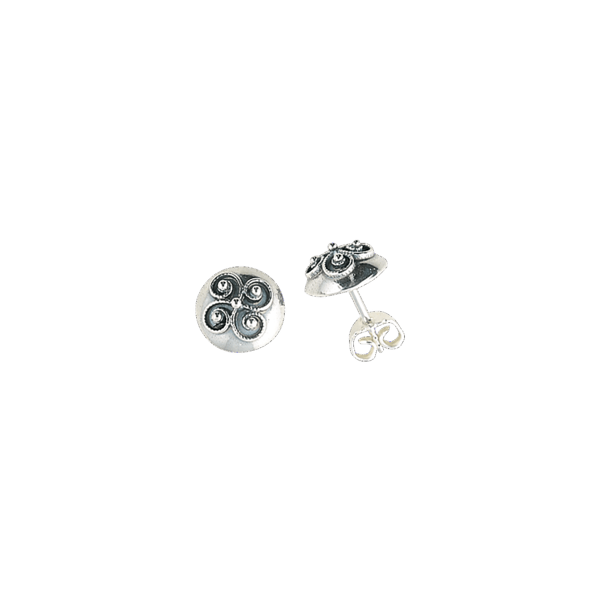Earrings 729111-Rogaland-filigree-oxidized silver