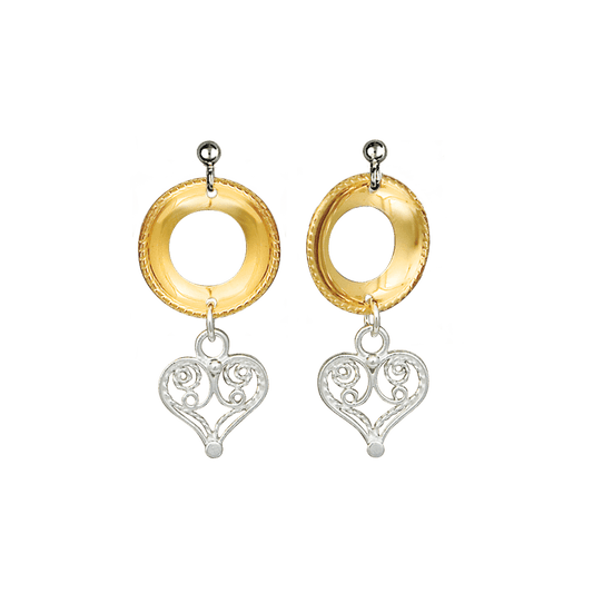 Earrings-739511-Hallingdal Heritage-silver/gilded silver