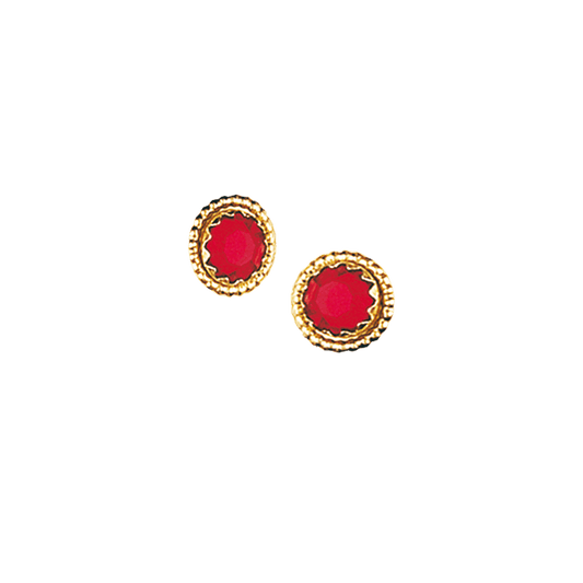 Earrings-with red stones-gilded silver