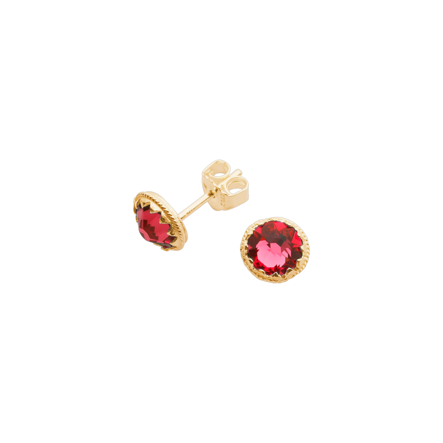 Earrings-red stones-gilded silver