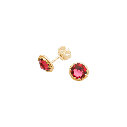 Earrings-red stones-gilded silver