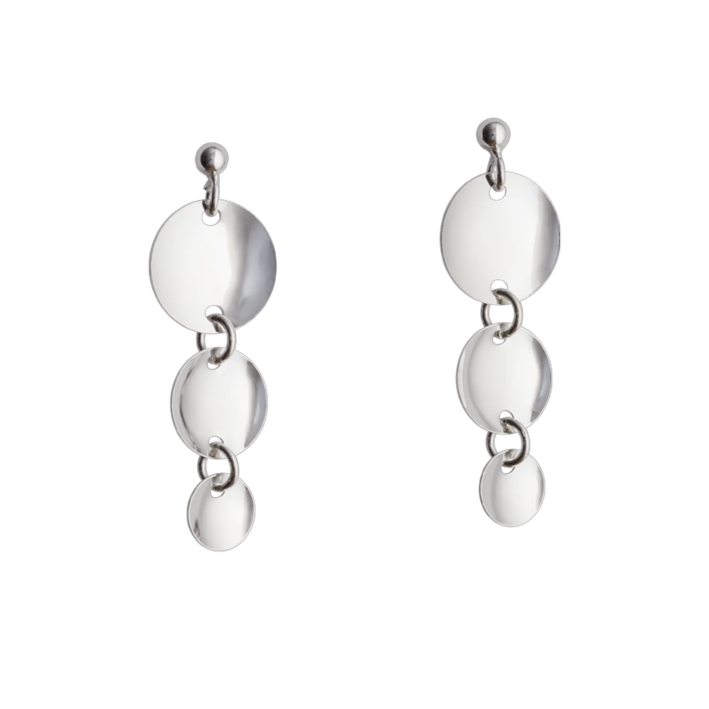 Earrings 747411-with 3 circles-silver