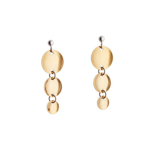Earrings-747511-Norwegian Heritage-with 3 leaves-silver/gilded silver