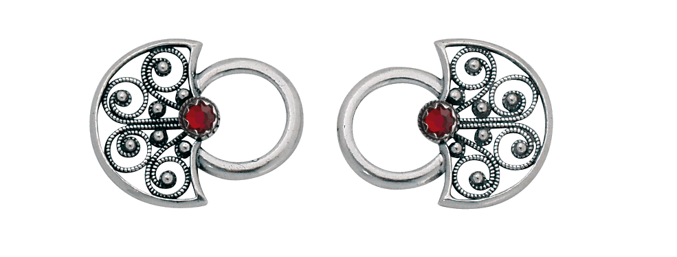 Eyelets-780107-#46-with red stones-oxidized silver
