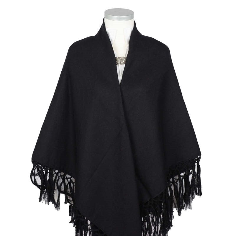 Wiener shawl *012* silk/wool 140cm x 140cm-black paisley
