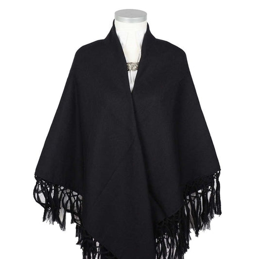 Wiener shawl *012* silk/wool 140cm x 140cm-black paisley