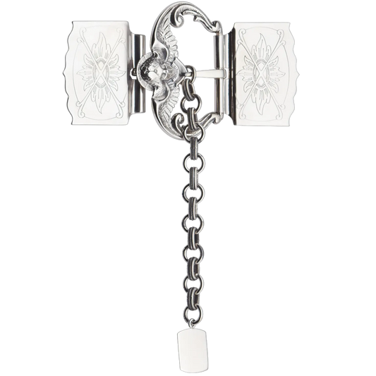 Belt buckle-835100-Sprette-for both cloth and leather belt-oxidized silver