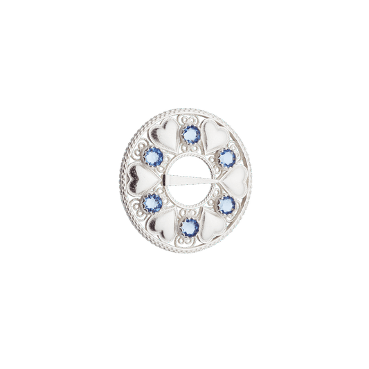 Brooch-903400-B-Mini Sølje with blue stones-silver