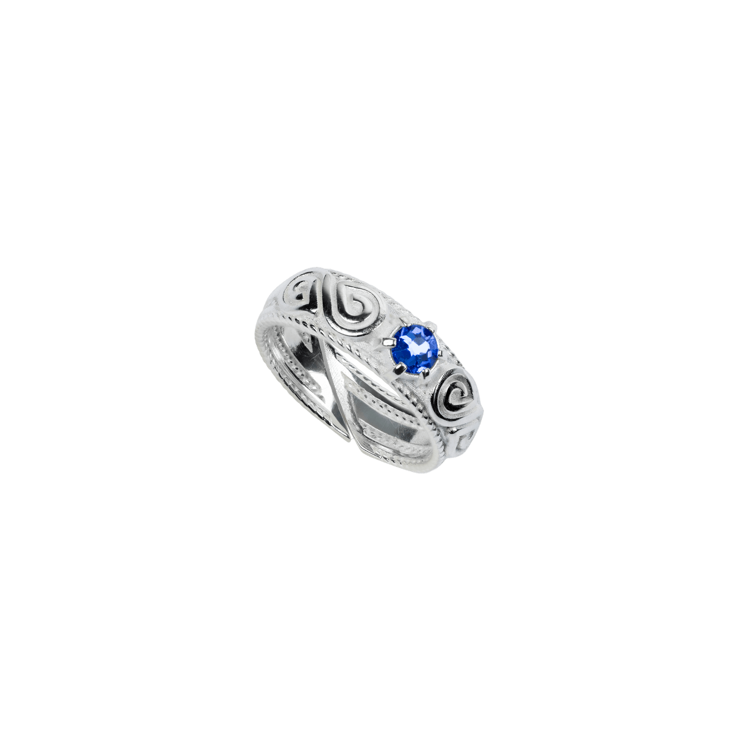 Ring-912006-Infinity ring w/ blue stone