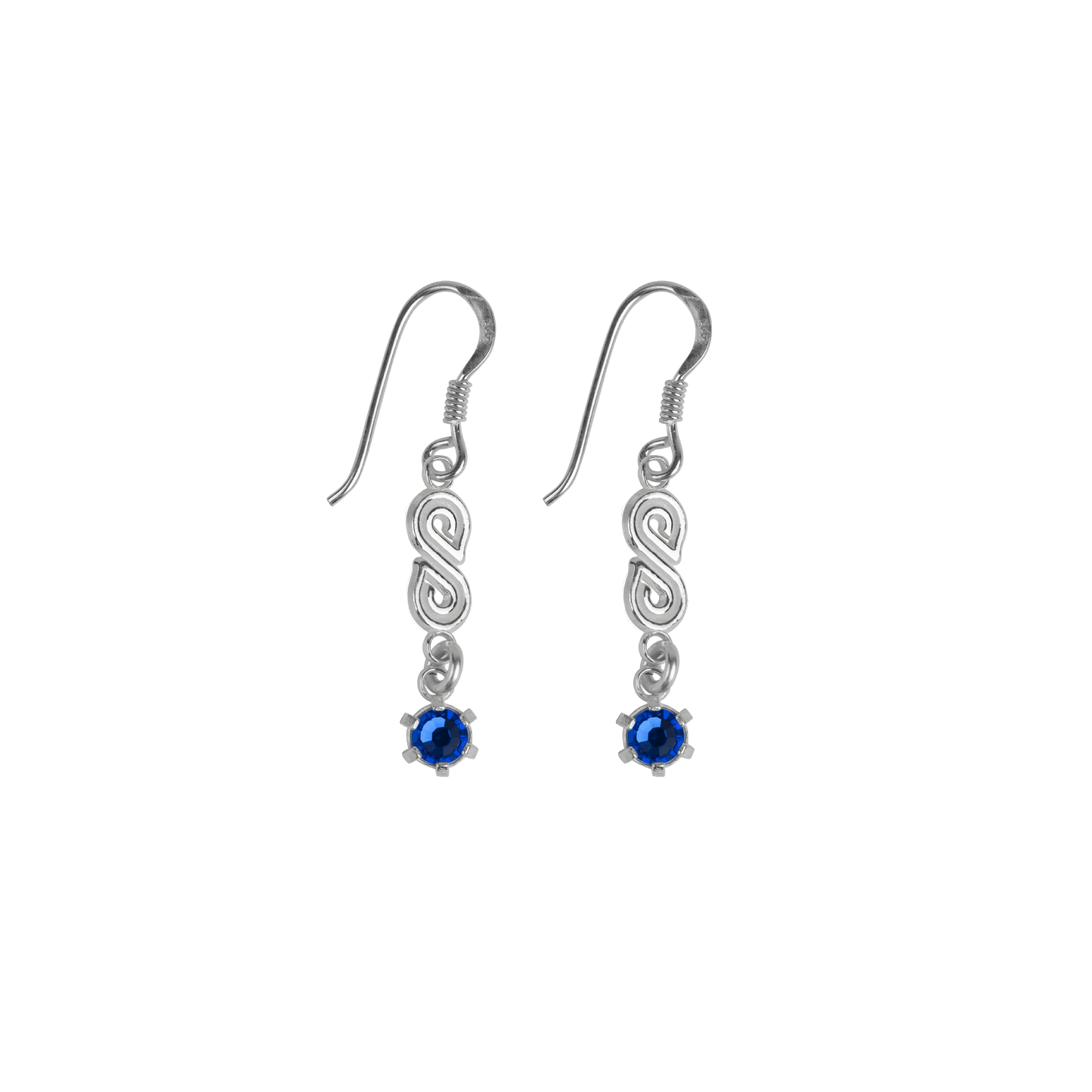 Earrings 912008-Infinity with blue stones-silver