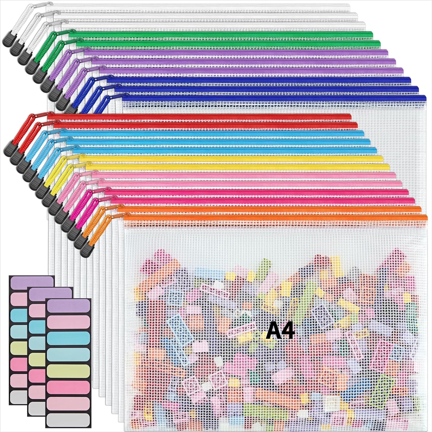 Class supplies-9.4 x12.8 mesh pouch w/zipper