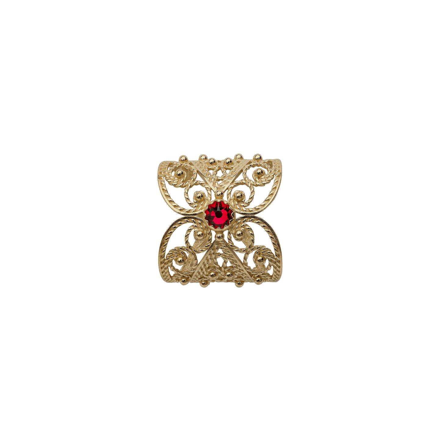 Scarf ring 960600-filigree w/stone-gild. silver