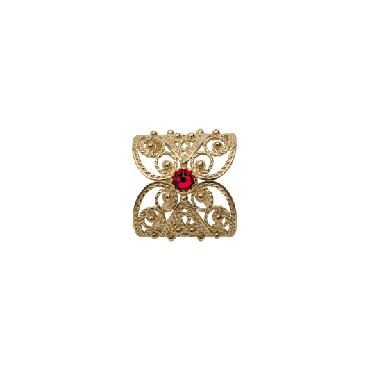 Scarf ring 960600-filigree w/stone-gild. silver
