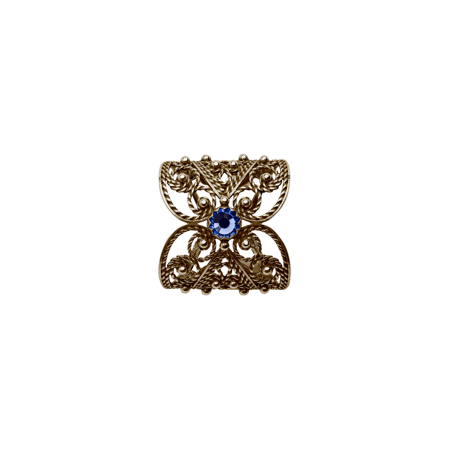 Scarf ring 960700-filigree w/stone-antiq. silv.