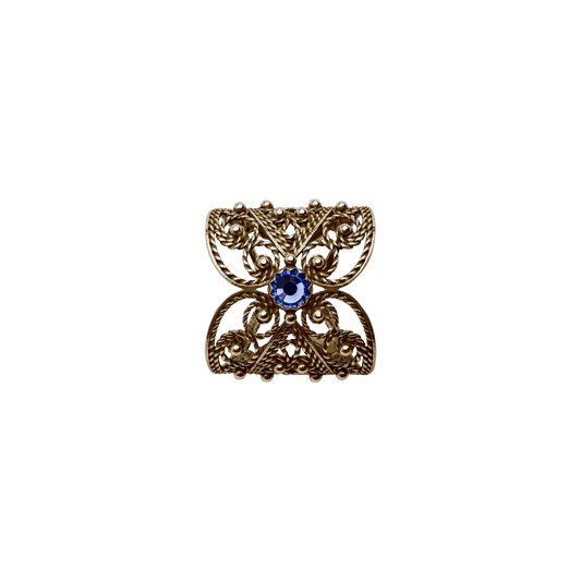 Scarf ring 960700-filigree w/stone-antiq. silv.