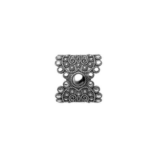 Scarf ring 961100-scroll design-oxidized