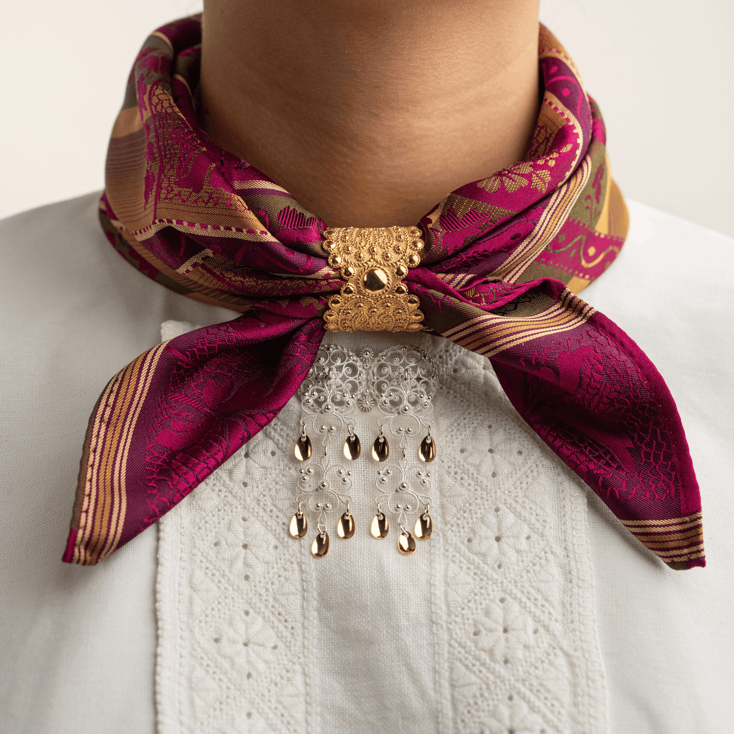 Scarf-ring 961600-filigree-gilded silver