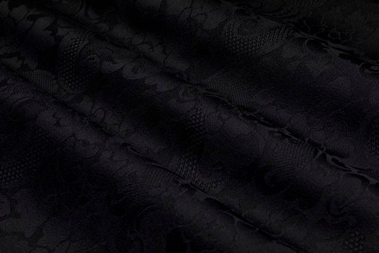 Wool-Klassisk Ulldamask 9910-150cm wide-440 gr weight-black 190