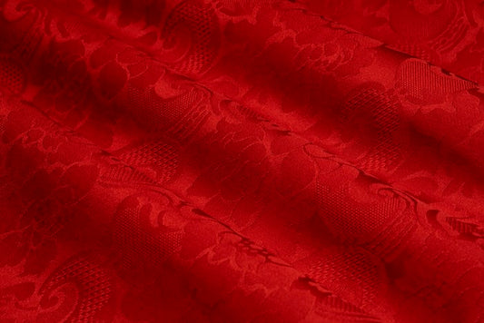 Wool-Klassisk Ulldamask 9910-150 cm wide-440 gr weight-rose red 645