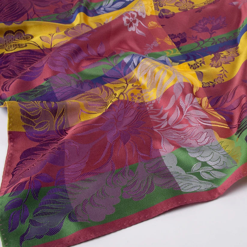 Almoge XS *005* silk scarf 50cm x 50cm-pink/yellow/blue