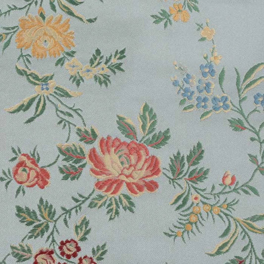 Silk fabric-Atlantis Lampas-100% silk-140 cm wide-ice blue