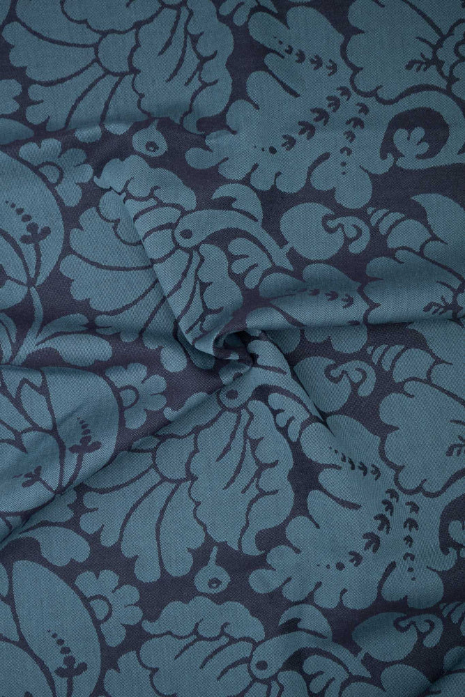 Wool fabric-1700-talls Ulldamask-4213-100% wool-150 cm wide-450 gr weight-blue/turquoise 730