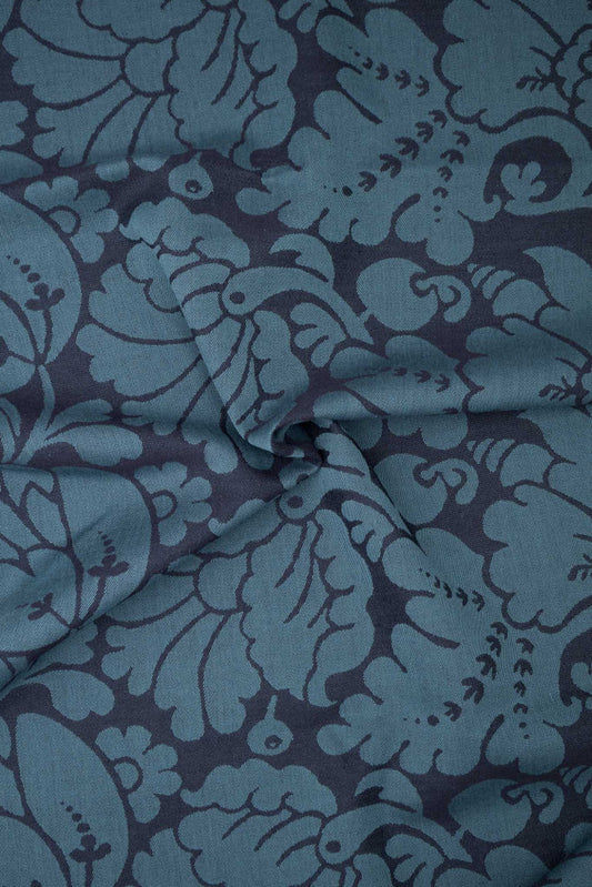 Wool fabric-4213-1700-talls Ulldamask-150 cm wide-450 gr weight-blue/turquoise 730