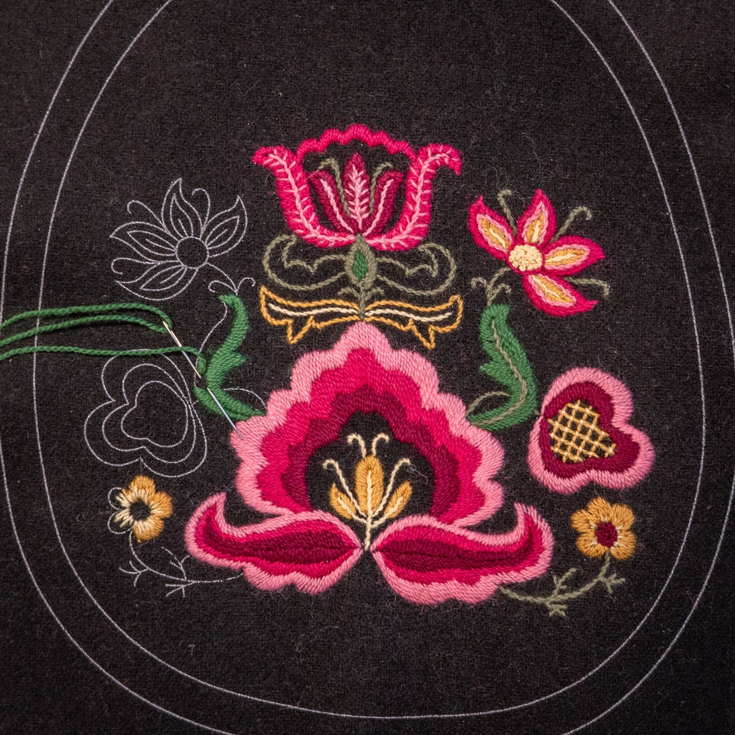 Bunad purse embroidery kit-pink