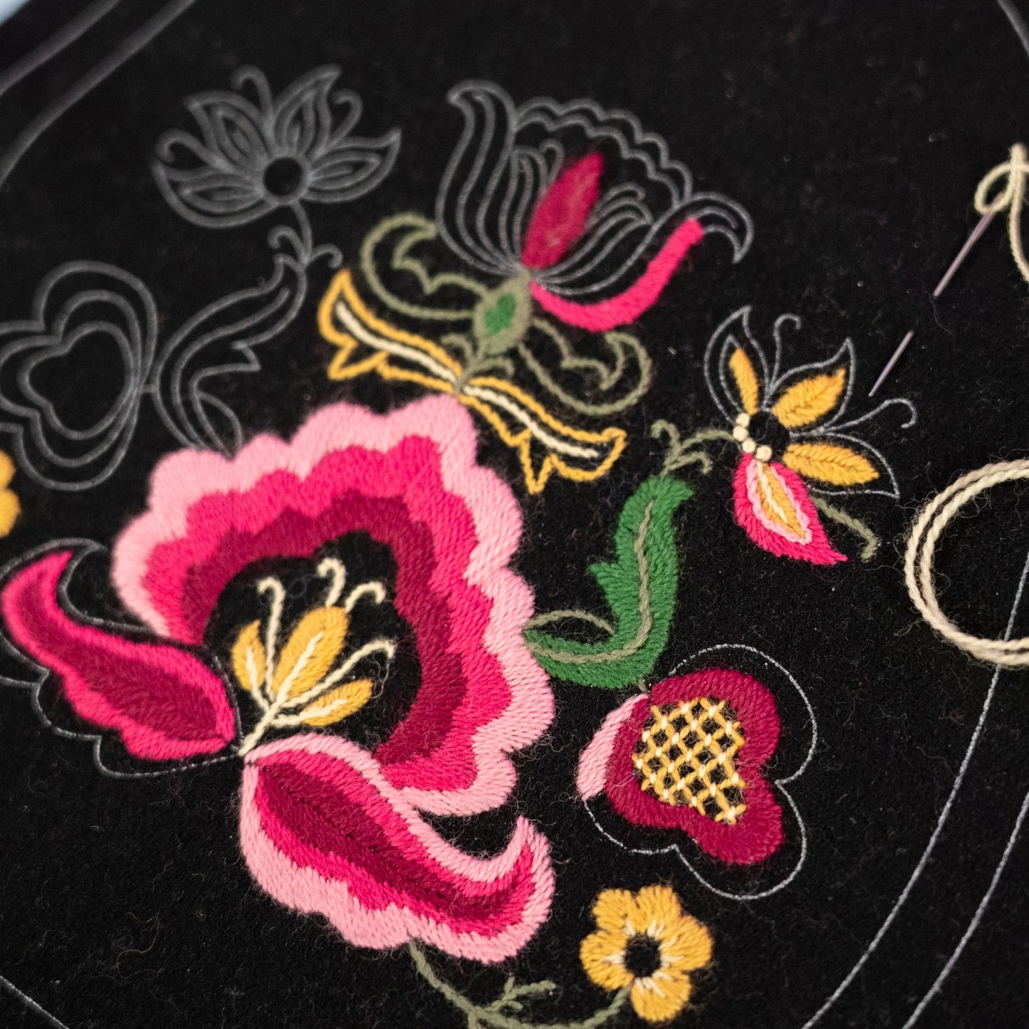 Bunad purse embroidery kit-pink