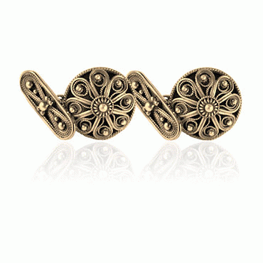 Cufflinks-#72-Telemark-antique gilded silver