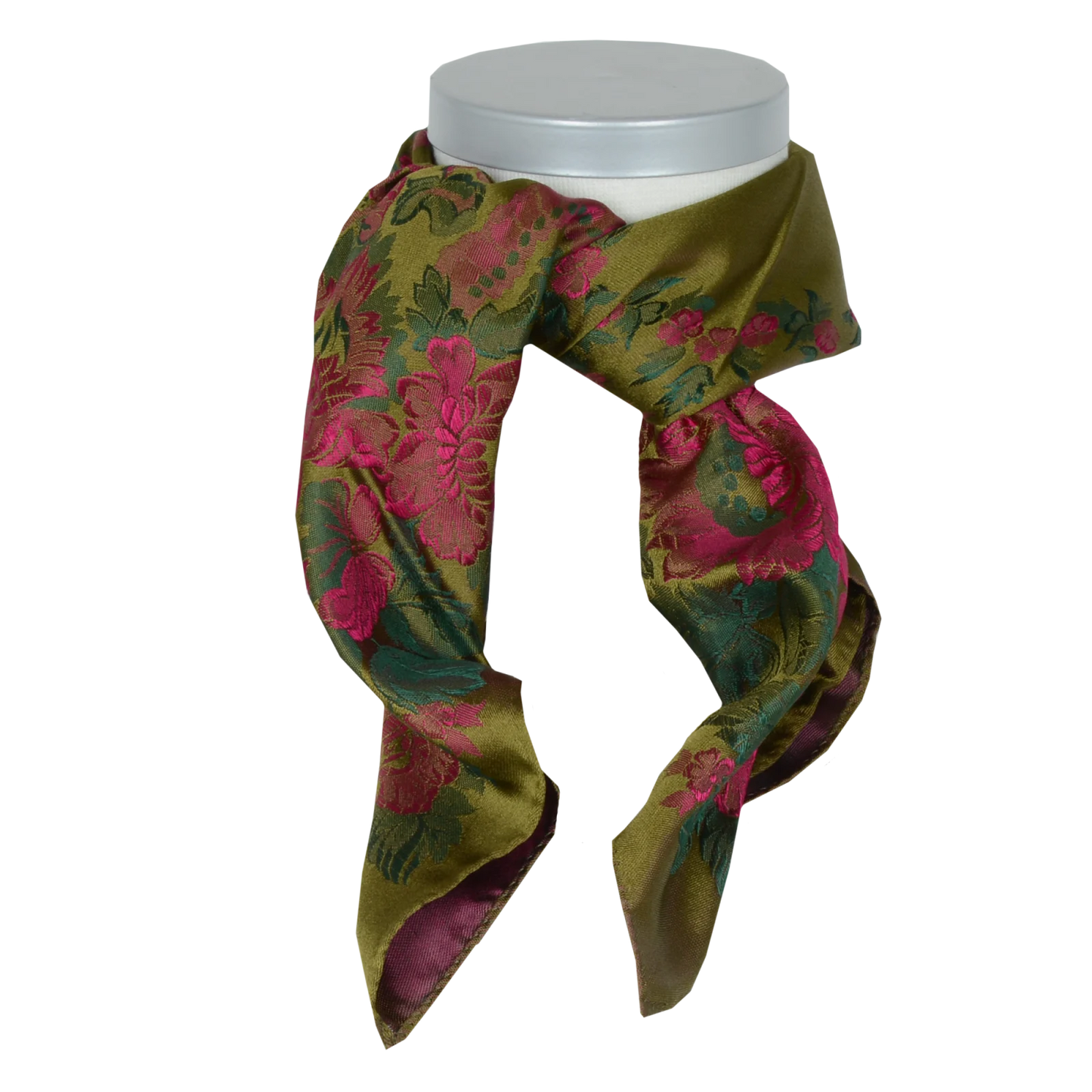Desiree silk scarf 70x70-green/pink