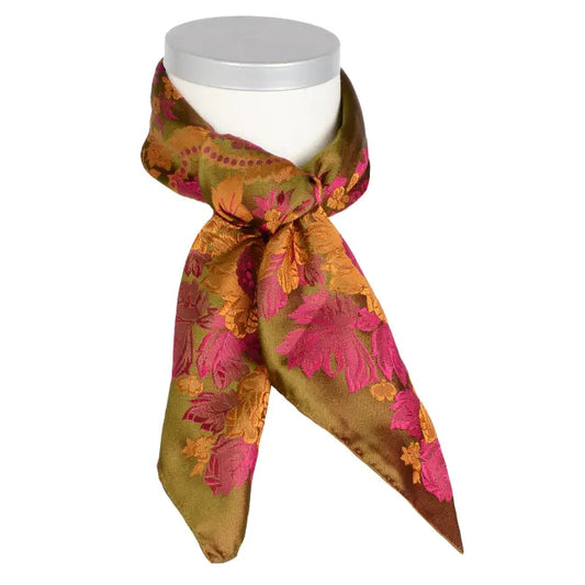 Desiree silk scarf 70x70-pink/gold