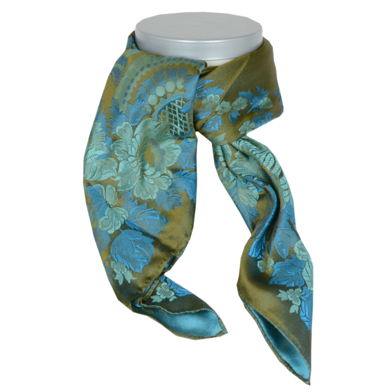 Desiree silk scarf 70x70-green/teal