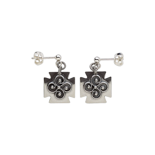 Earrings-726111 #40 Rogaland-filigree-oxidized silver