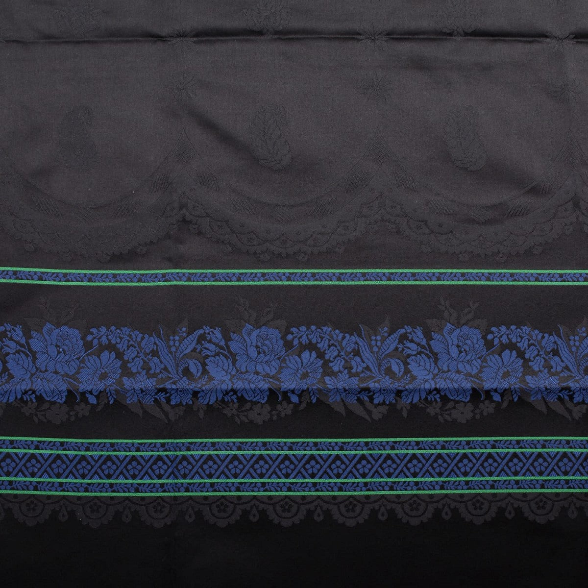 Apron piece-Edel-silk-blue/green/black