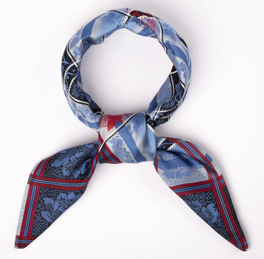 Eufemia silk scarf-001-70x70-blue/red
