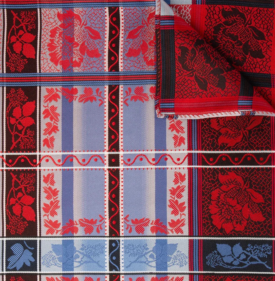 Eufemia *004* silk scarf 70cm x 70cm-red/light blue